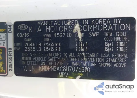 2017 Kia Sportage Ex from USA, damaged, VIN KNDPN3AC8H7075610